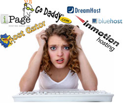 girl confused web hosting domain