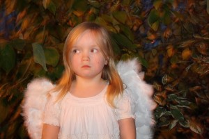 angel costume kid girl refrain sardonic sarcastic