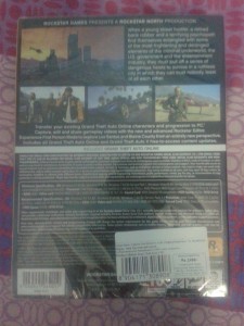 back image cover of gta v pc box package
