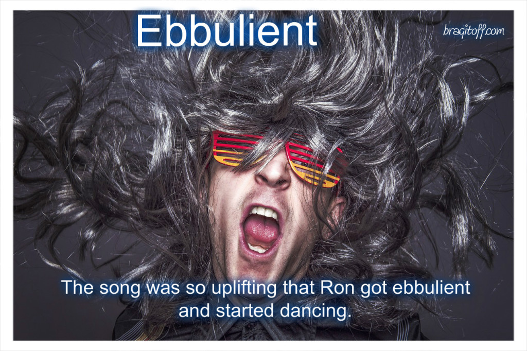 image sentence: The song was so uplifting that Ron got ebullient and started dancing.
