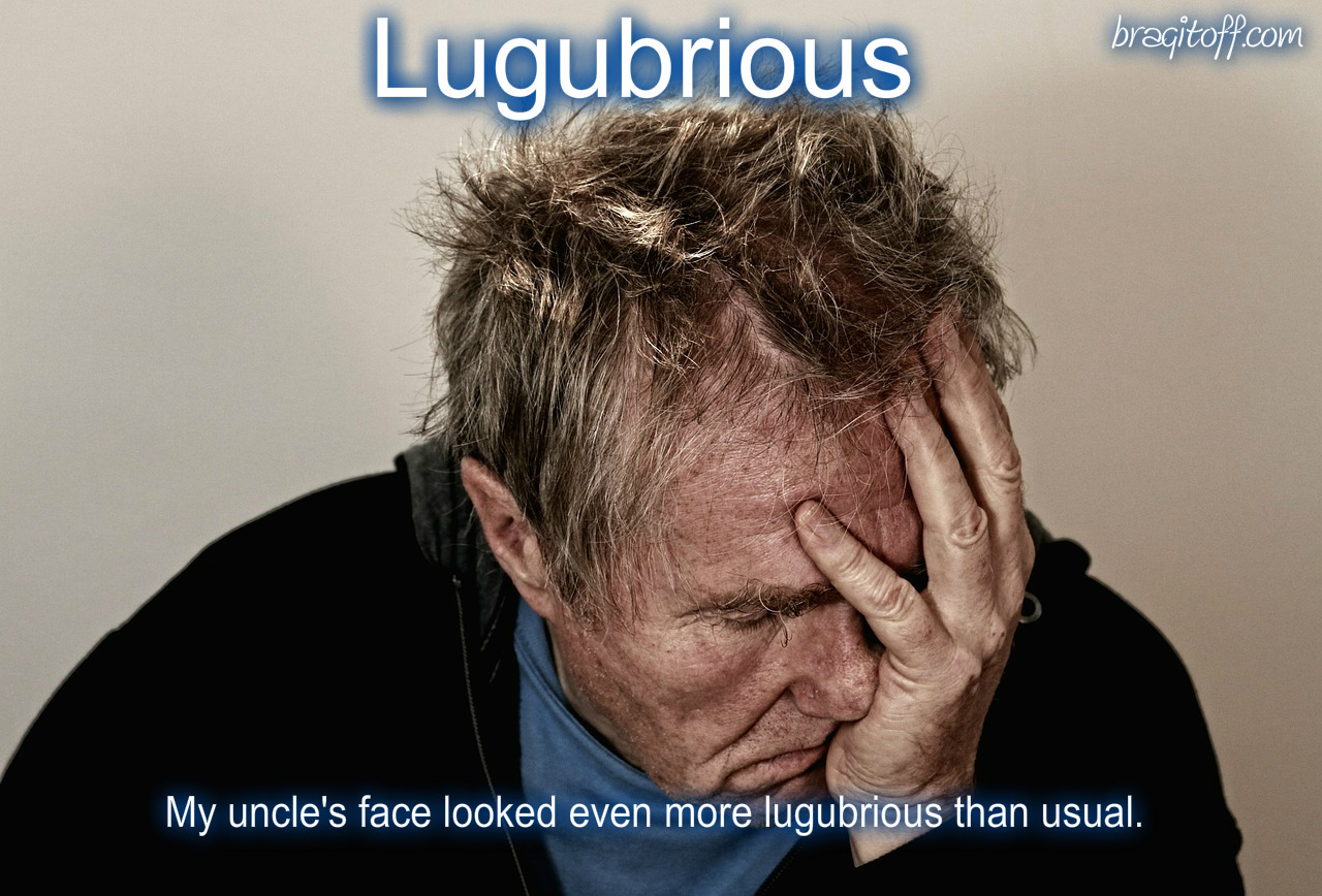 image sentence: My uncle's face looked more lugubrious than ever.