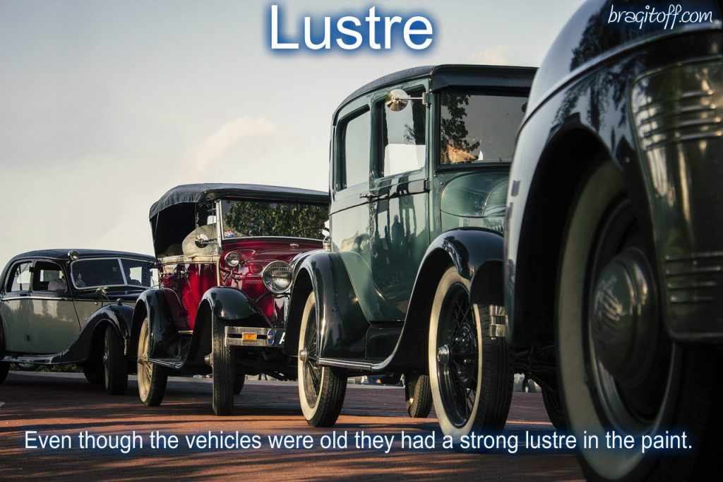 image sentence: Even though the vehicles were old they had a strong lustre on their paint.