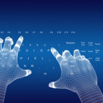 programming coding blue hands digital keyboard fingers