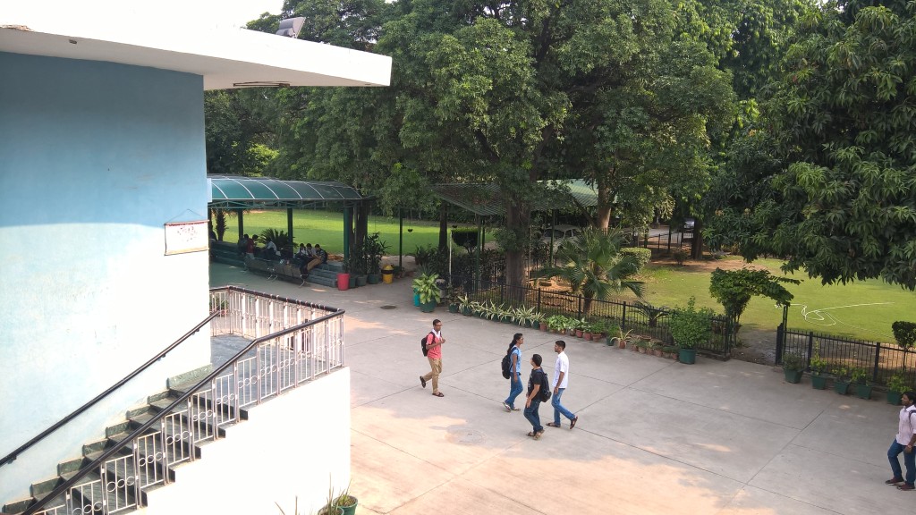 Acharya Narendra dev college andc front lawn park garden students andc image picture du