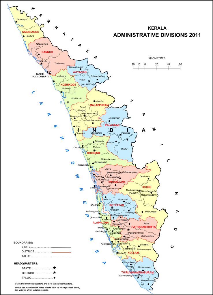 High Resolution Map Of Kerala Hd Bragitoff Com