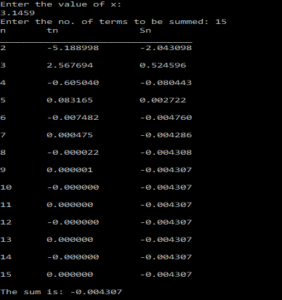 Sine Series Finite Sum - C PROGRAM - BragitOff.com